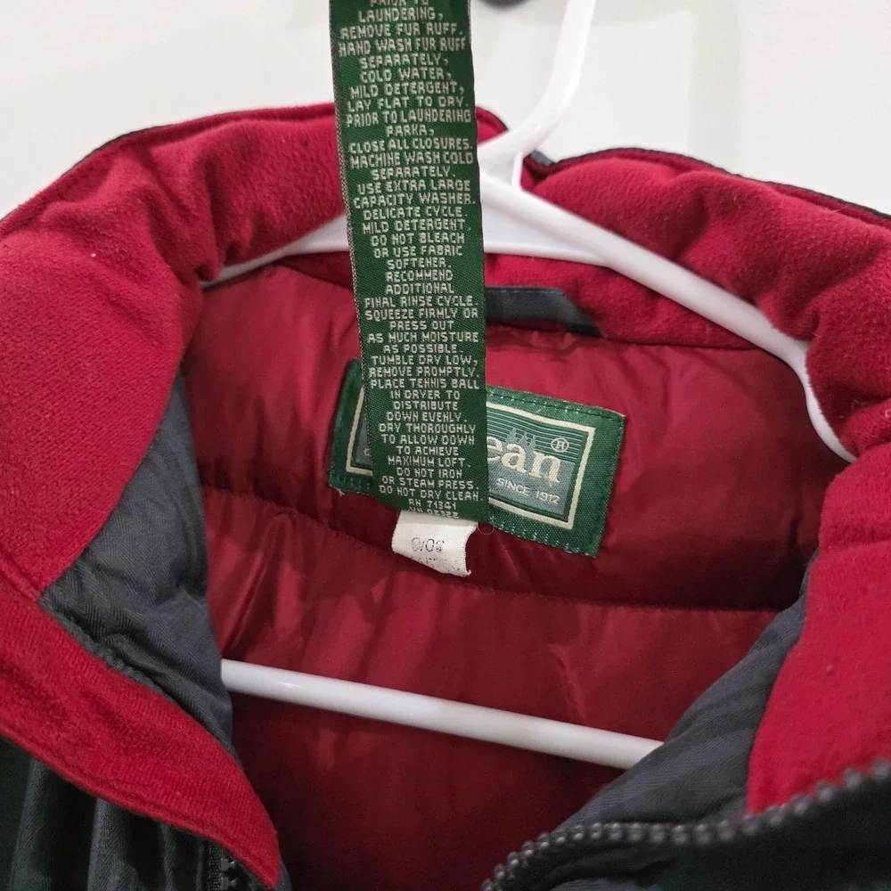 LL Bean Boys Down Filled Puffer Jacket Size 6 Plaid Outdoor Winter Ski